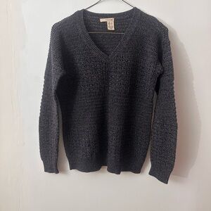 DKNY Jeans Crochet Knit V-neck Sweater